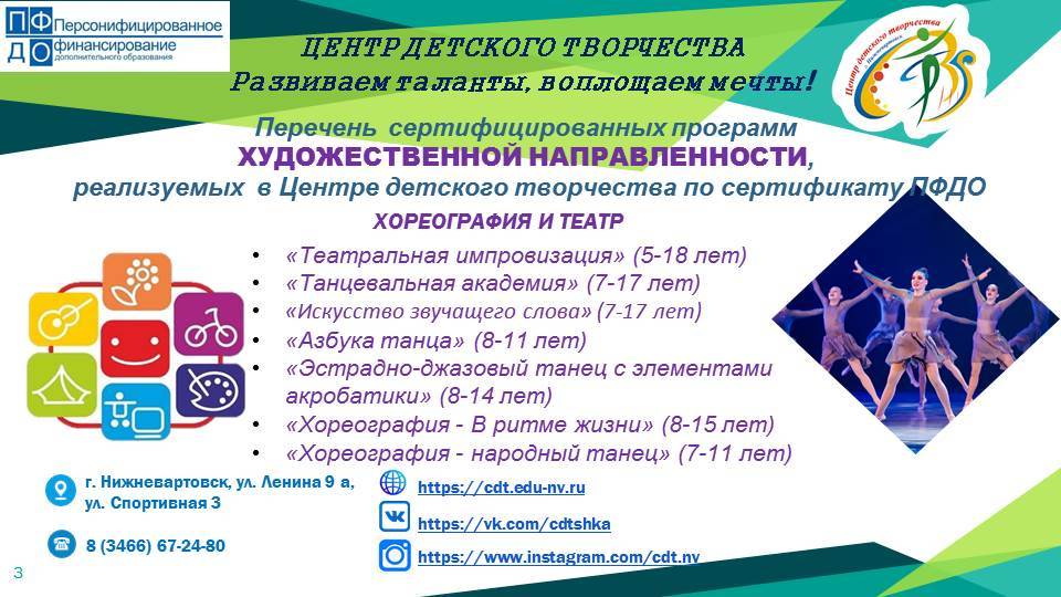 Информационный баннер" Краткосрочны программы Хореография и театр"