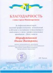 Благодарность главы города за профессионализм